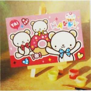  Mini Cartoon Paint By Numbers Kit with Easel   Happy Bear 