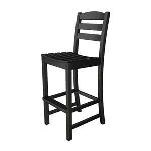  Poly Wood TD102BL La Casa Bar Height Side Chair, Black 