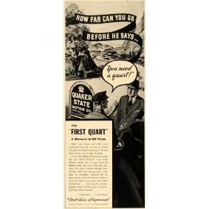  1936 Ad Quaker State Motor Oil Refining 1st Quart Test 