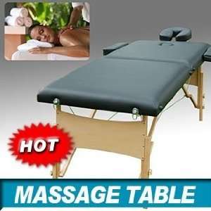  PU Portable Massage Table with Carry Case   Black: Health 