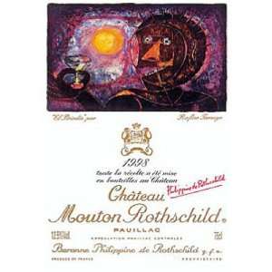  1998 Chateau Mouton Rothschild, Pauillac 750ml Grocery 