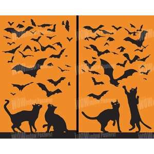  Cats and Bats Translucent Window Decorations Double 