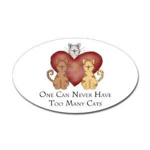  Too Many Cats Funny Oval Sticker by  Arts 