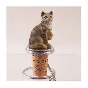  Brown Tabby Cat Wine Bottle Stopper: Kitchen & Dining