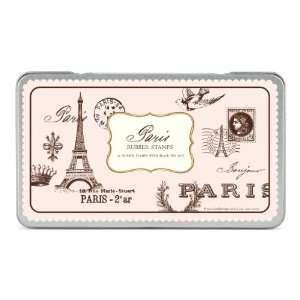  Cavallini Rubber Stamps Paris, Assorted with Ink Pad: Home 