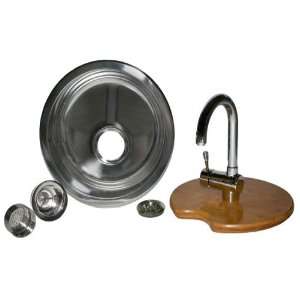   14177STG Round Stainless Steel Bar Sink Package