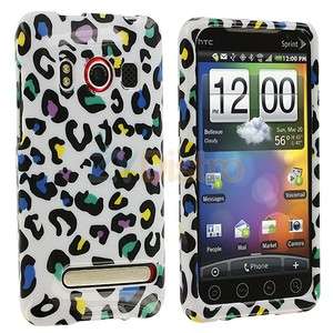 Colorful Leopard White Hard Case Cover for HTC Sprint EVO 4G  