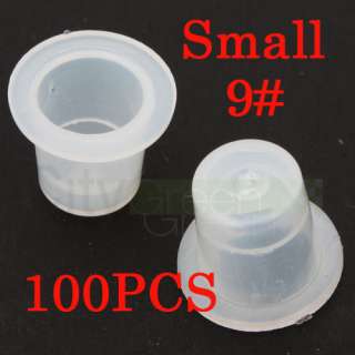 100 PCS Ink Caps Small Plastic Cups Tattoo Supplies #9 USA  