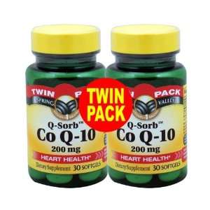 Spring Valley   Co Q 10, Q Sorb 200 mg, 60 Softgels, Twin Pack, 2 