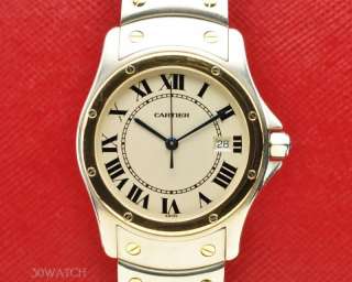 Cartier Santos Round 18K Gold Two Tone Watch  
