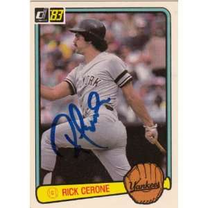    1983 Donruss #577 Rick Cerone Yankees Signed 
