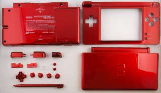 Metallic Red   Nintendo DS Lite Cover Shell Case Housing w/ Hinge 