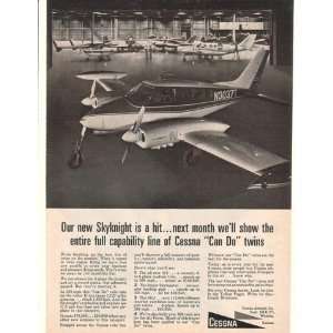  1965 Cessna Aircraft Skyknight Airplane Can Do Print Ad 