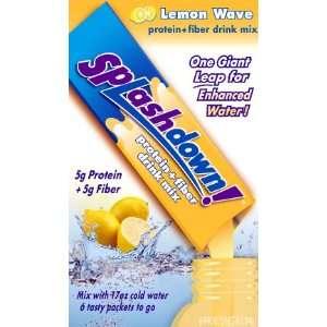 Splashdown Lemon Wave Protein Drink Mix, 6 Count Box (Pack of 12 