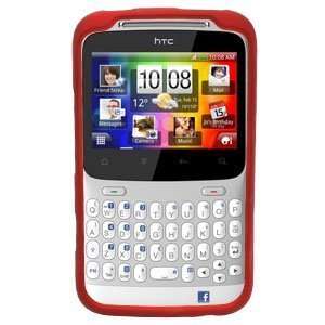    Rubberized Red Snap On Cover for HTC ChaCha 