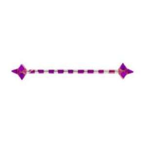  14G 1 1/4 Industrial Barbell with Spike Ball with Purple 