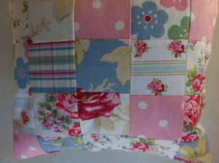Handmade patchwork cushion made with cath kidston fabrics  