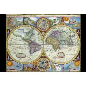   Poster, New And Accurate Map of the World; a Stereographic   20x30