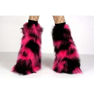  Furry Fluffy Leg Warmer cow print pink and black Toys 