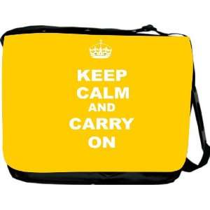 : Rikki KnightTM Keep Calm and Carry On   Yellow Messenger Bag   Book 