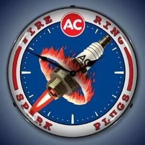  AC Spark Plug Lighted Wall Clock: Home & Kitchen