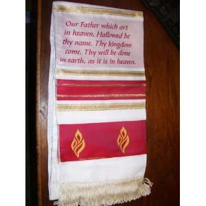  Scarf Lords Prayer Red (63X15) 