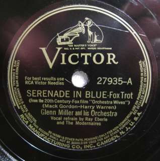   & Orchestra   Serenade In Blue / Thats Sabotage   Victor 27935 78