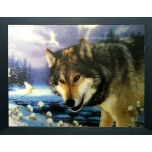  Alpha Wolf Framed 3D Picture (2 pack)