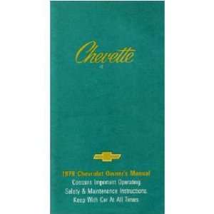  1979 CHEVROLET CHEVETTE Owners Manual User Guide 