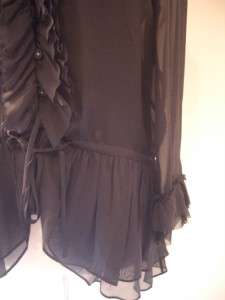 ROMANTIC CHIC!*** REBECCA TAYLOR Ruffled BLACK Blouse TOP  on 