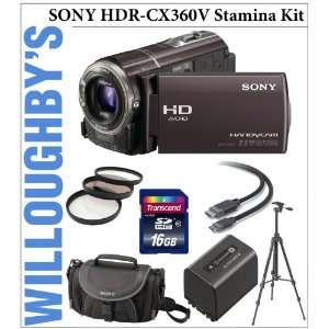 : Sony HDR CX360V Camcorder Stamina Value Kit includes Original Sony 