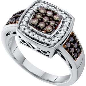   Diamond Fashion Ring Pave with Chocolate And Clear Stones at the