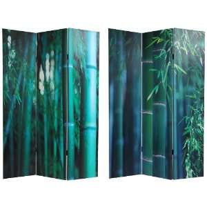   ft. Tall Double Sided Bamboo Tree Canvas Room Divider