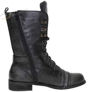 WOMENS LADIES HIGH TOP MILITARY ARMY COMBAT WORKER BOOTS SHOES SIZE 3 