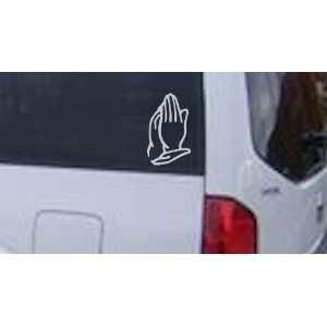 White 30in X 18.0in    Praying Hands Christian Car Window Wall Laptop 