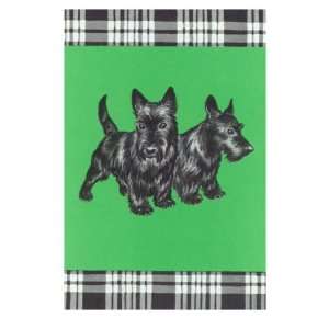  Scottie Dog Puppies with Tartan Print Premium Poster Print 