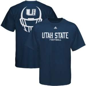  adidas Utah State Aggies Navy Blue Helmet Mask Basic T 
