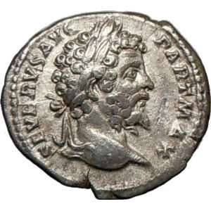 SEPTIMIUS SEVERUS 203AD Authentic Ancient Silver Roman Coin VIRTUS 