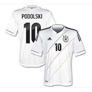 New Soccer Jersey Euro 2012 New Germany Home Podolski # 10 White Short 