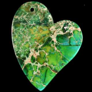 HK27173 42x35x6 Sea Sediment Jasper Heart Pendant Bead  