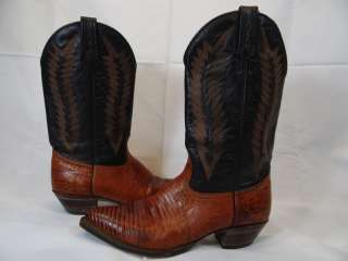 Vtg J Chisholm Lizard & Leather Boots Mens Sz: 9 M Western Cowboy 