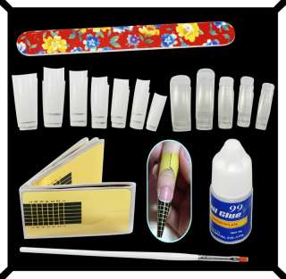 Manicure Pedicure NAIL UV GEL KIT Acrylic Glue & Tips  