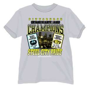 Pittsburgh City Of Champions Grey T Shirt Sports 