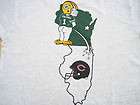 FUNNY 90s vintage GREEN BAY PACKERS anti chicago bears T SHIRT 