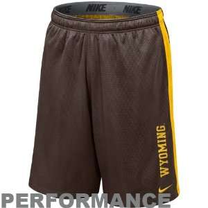   Brown Wyoming Prairie Gold Varsity Mesh Performance Shorts (X Large