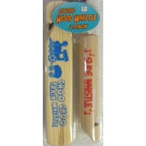    Classic Wood Whistles 2 Pack ~ Slide & Train Whistle Toys & Games