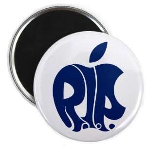  R.I.P. Steve Jobs Blue Apple on a 2.25 inch Fridge Magnet 