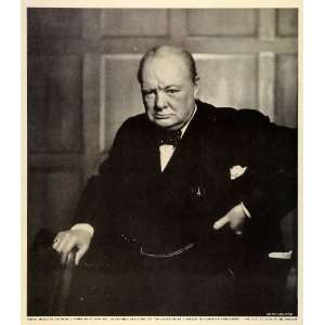   Minister Winston Leonard Spencer Churchill   Original Halftone Print
