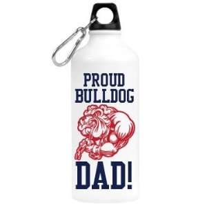  Proud Bulldog Dad: Custom Aluminum Water Bottle: Kitchen 