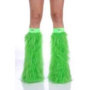  Lime Green Faux Fur Fuzzy Furry Legwarmers Boot Covers 